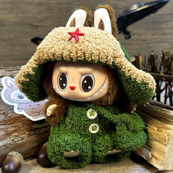 SKU 45 Military overcoat Lei Feng cap suspenders pants cross body bag