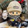 SKU 56 Black Forest knitted cap suspenders pants black hoodie scarf